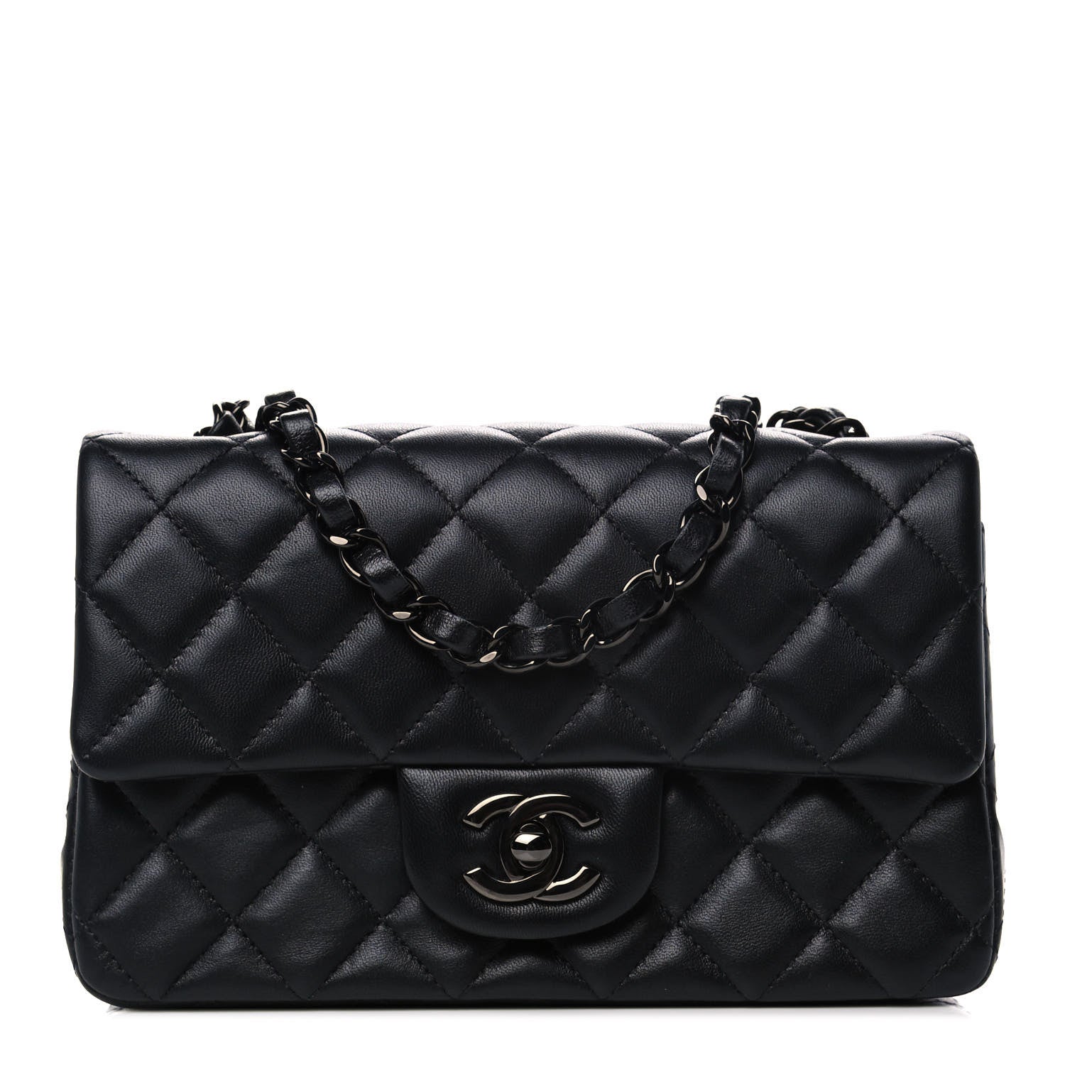 Chanel Lambskin Quilted Mini Rectangular Flap So Black 1 of 13