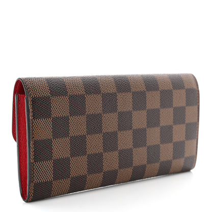 Louis Vuitton Damier Ebene Emilie Wallet Red 3 of 14