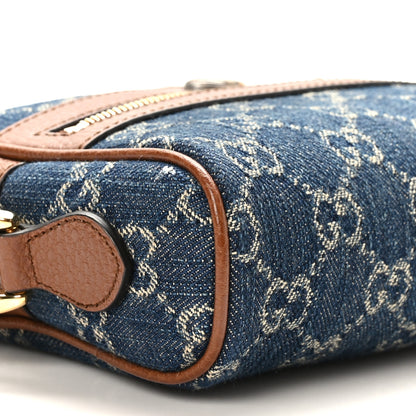 Gucci New Denim GG Monogram Dollar Calfskin Mini Ophidia Shoulder Bag Blue Tea Cuir Epilog 8 of 9