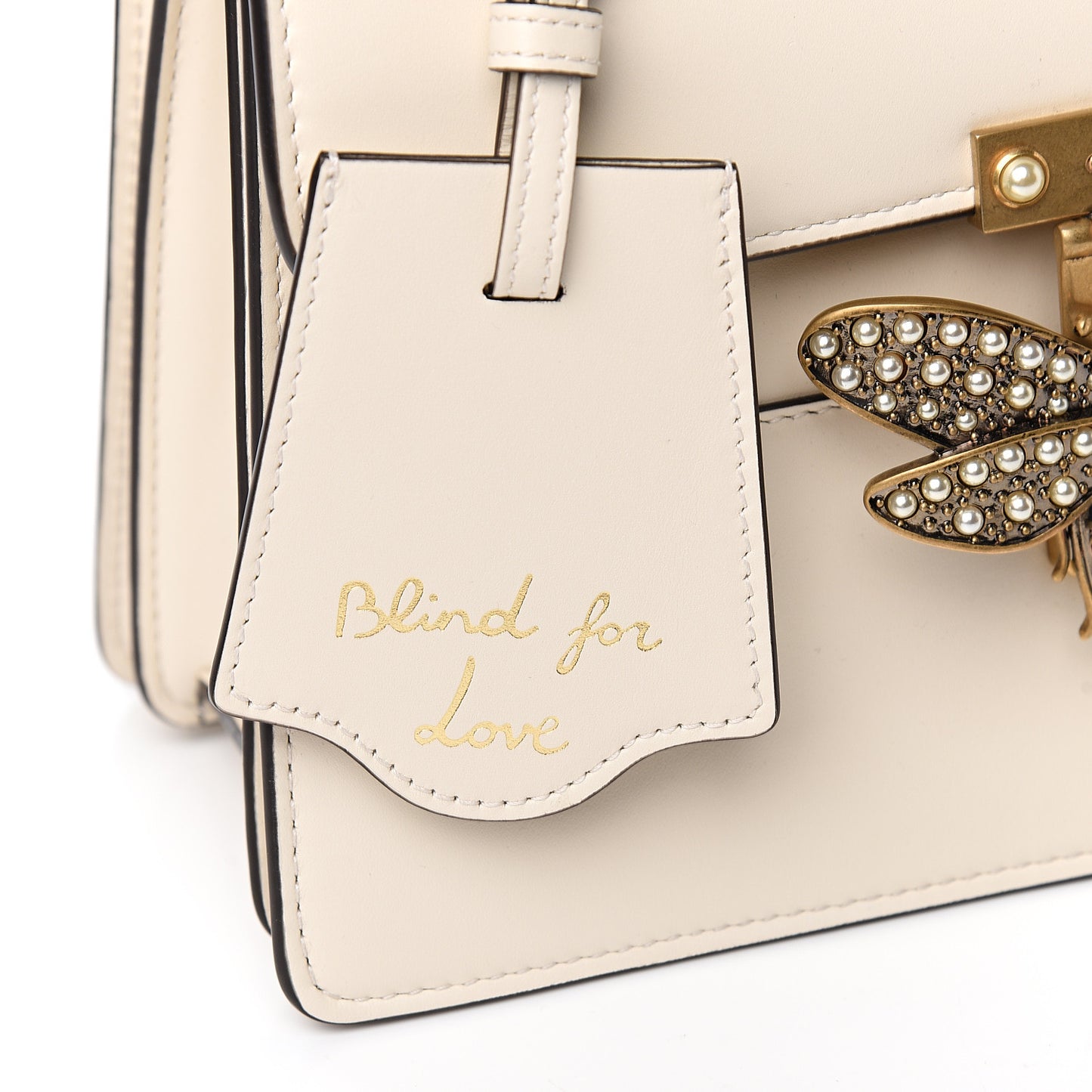 Calfskin Small Queen Margaret Top Handle Bag Mystic White