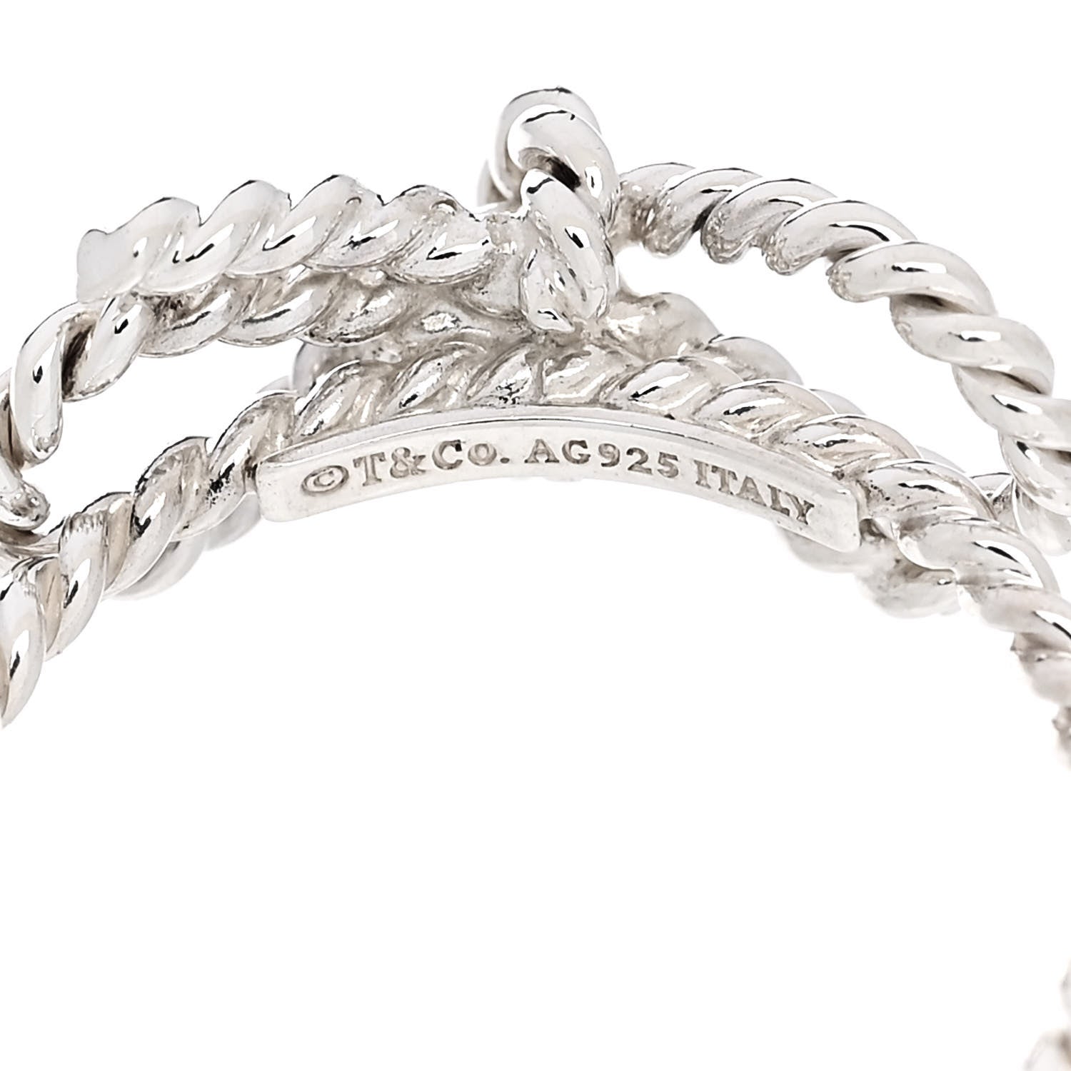 Tiffany Sterling Silver Textured Twist Bow Ring 50 5.5 4 of 4