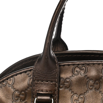 Gucci Metallic Guccissima Heart Bit Charm Dome Satchel Bronze 15 of 16