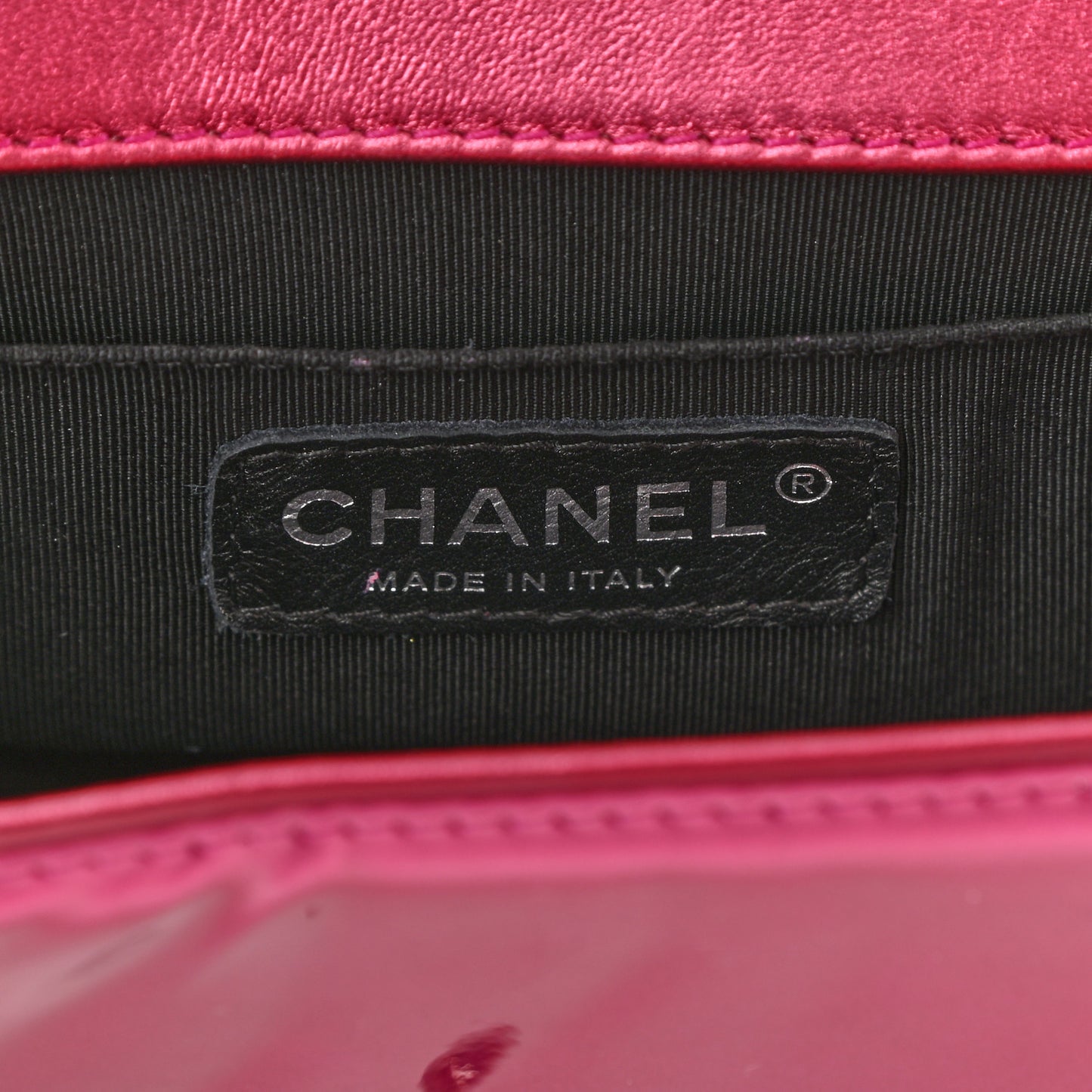 Metallic Patent Calfskin Quilted Small Boy Flap Pink