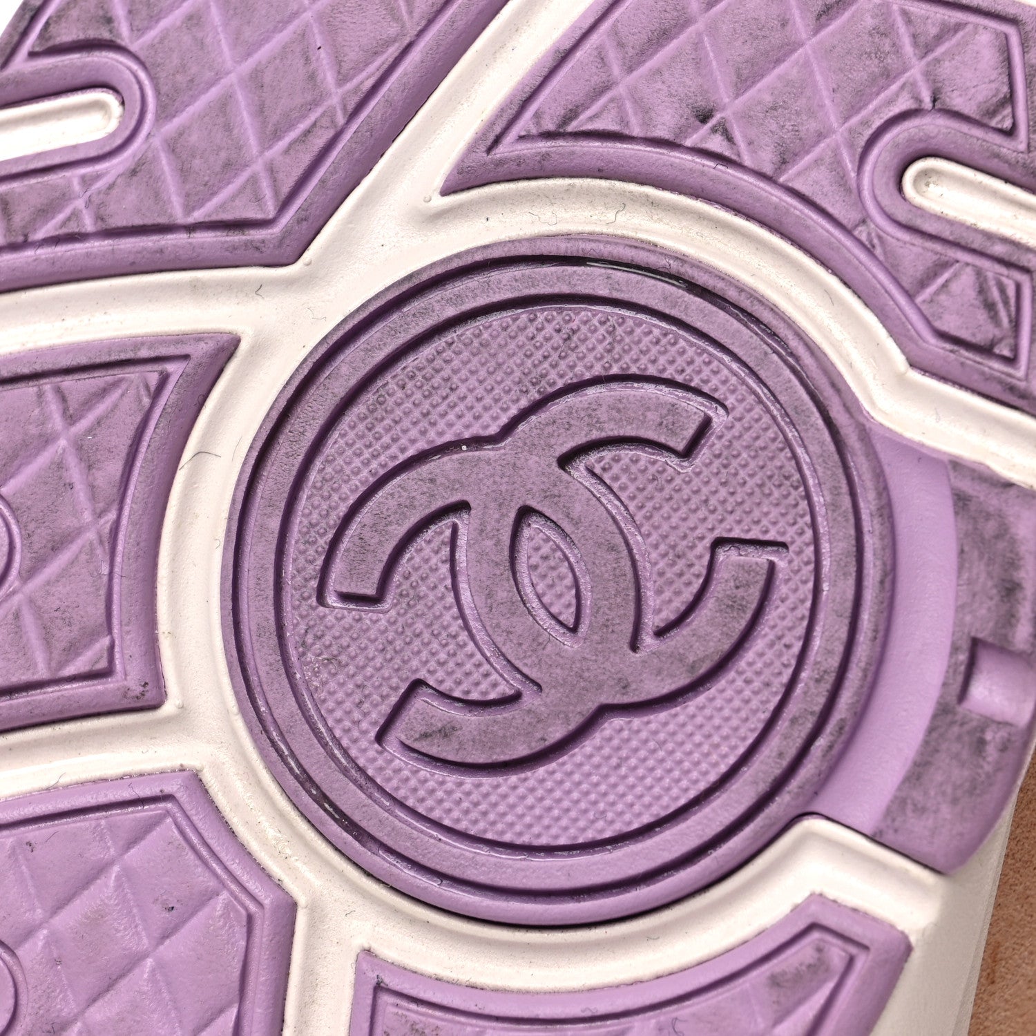 Chanel Nylon Lambskin Suede Calfskin CC Sneakers 37 Green Purple Pink 6 of 8