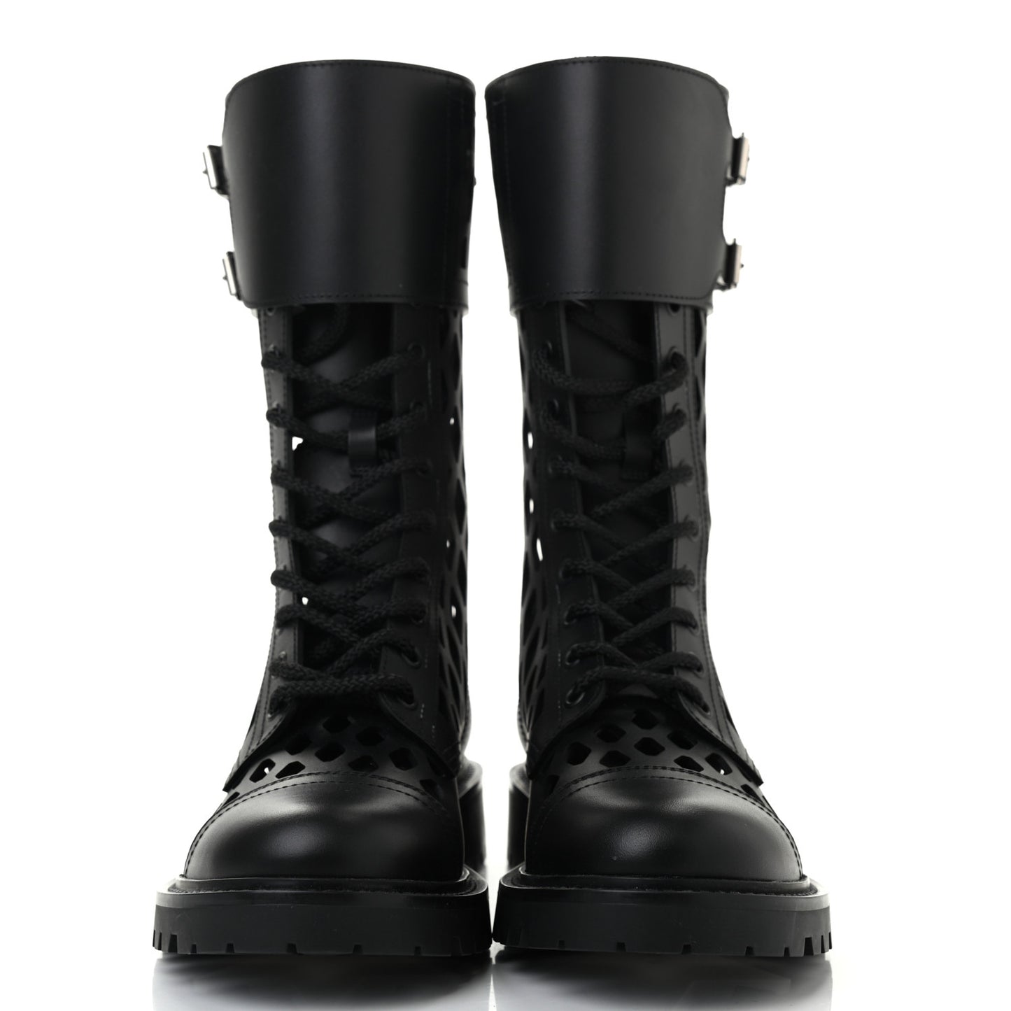 Matte Calfskin Womens D-Trap 30mm Tall Boots 37 Black