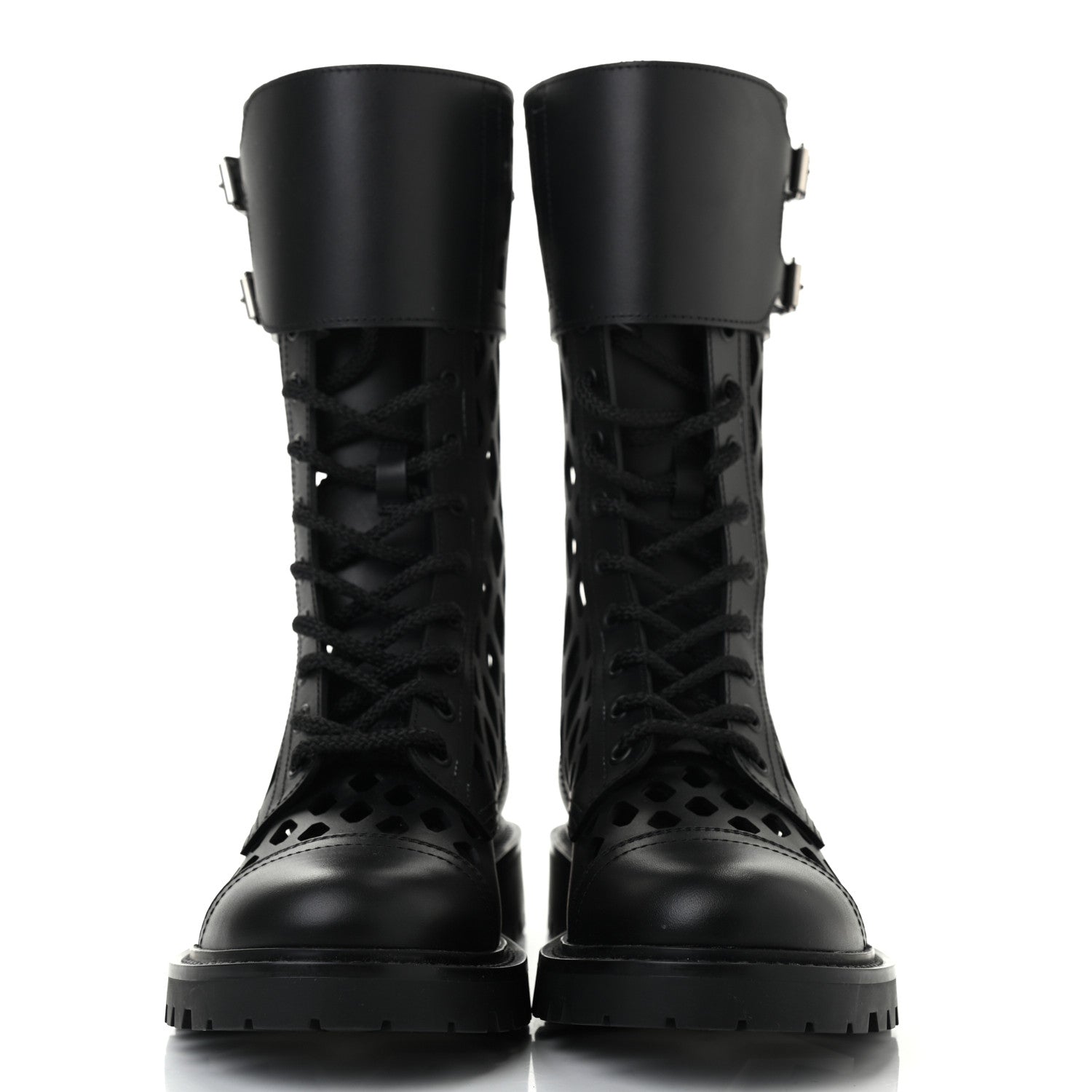 Christian Dior Matte Calfskin Womens D-Trap 30mm Tall Boots 37 Black 2 of 8