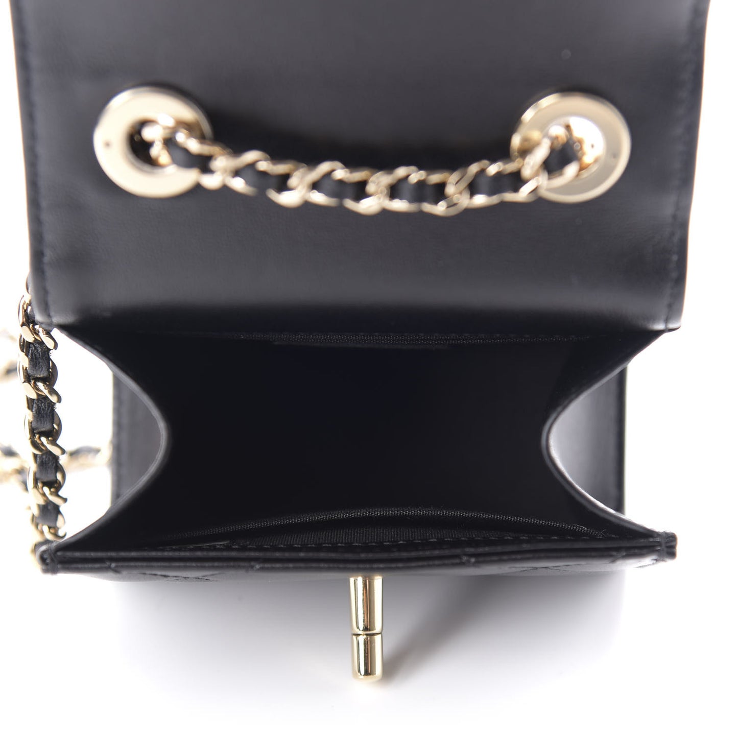 Lambskin Quilted Mini Trendy CC Chain Wallet Black