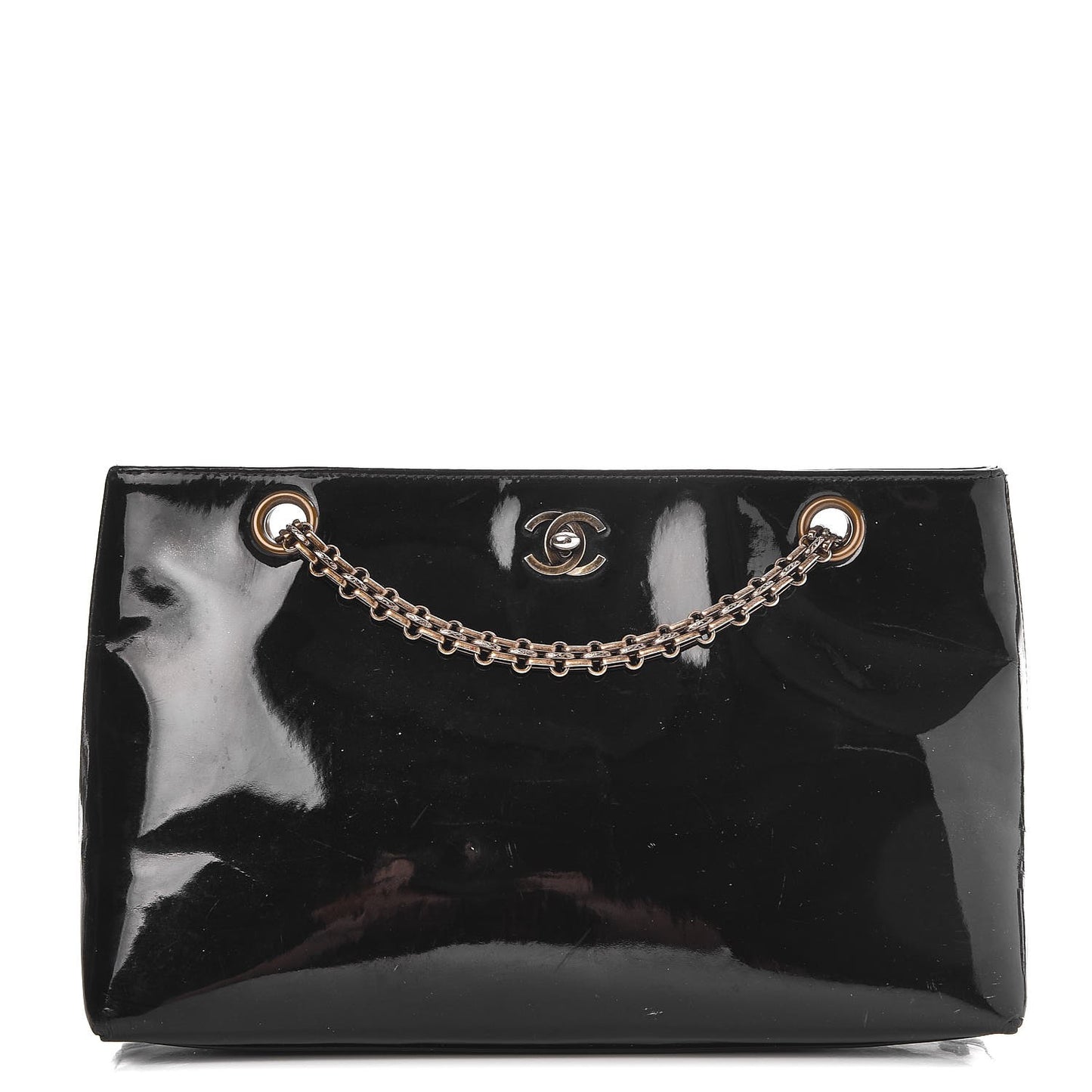 Patent Mademoiselle Tote Black
