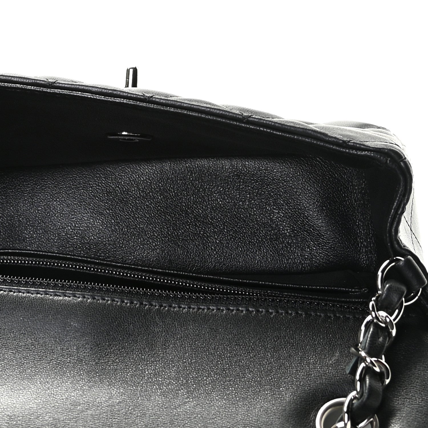 Chanel Lambskin Quilted Mini Rectangular Flap Black 9 of 10
