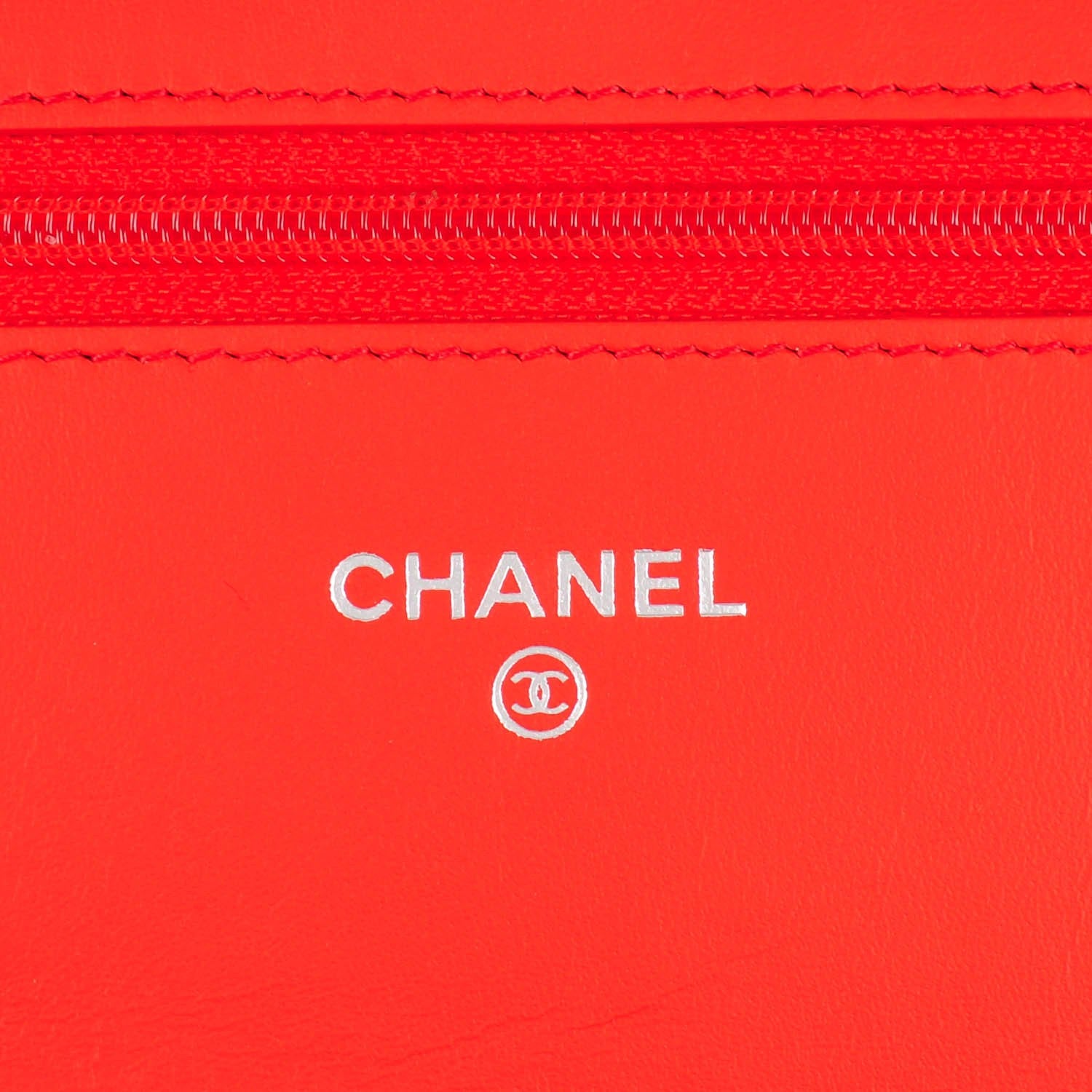 Chanel Patent Striped Wallet On Chain WOC Red 6 of 8