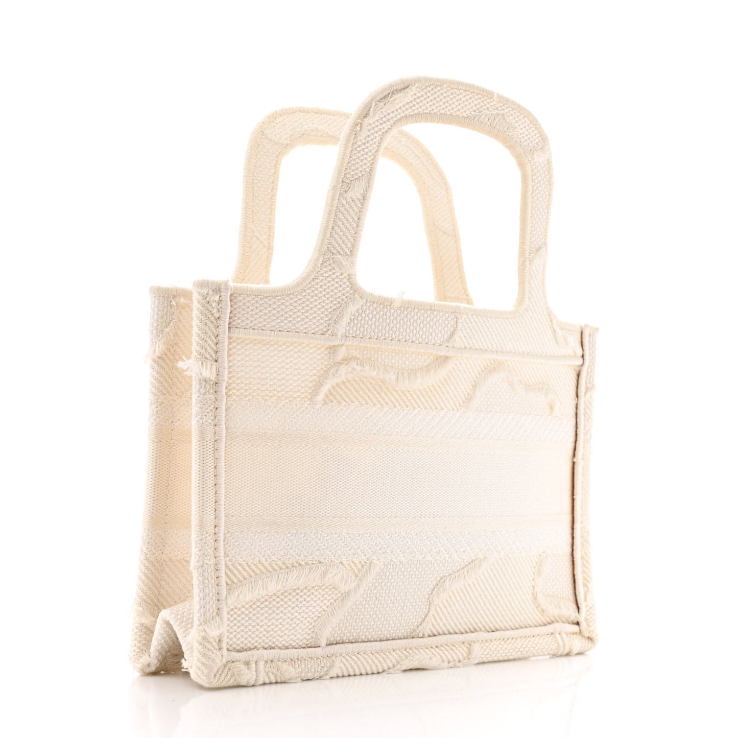 Canvas Embroidered Camouflage Mini Book Tote White