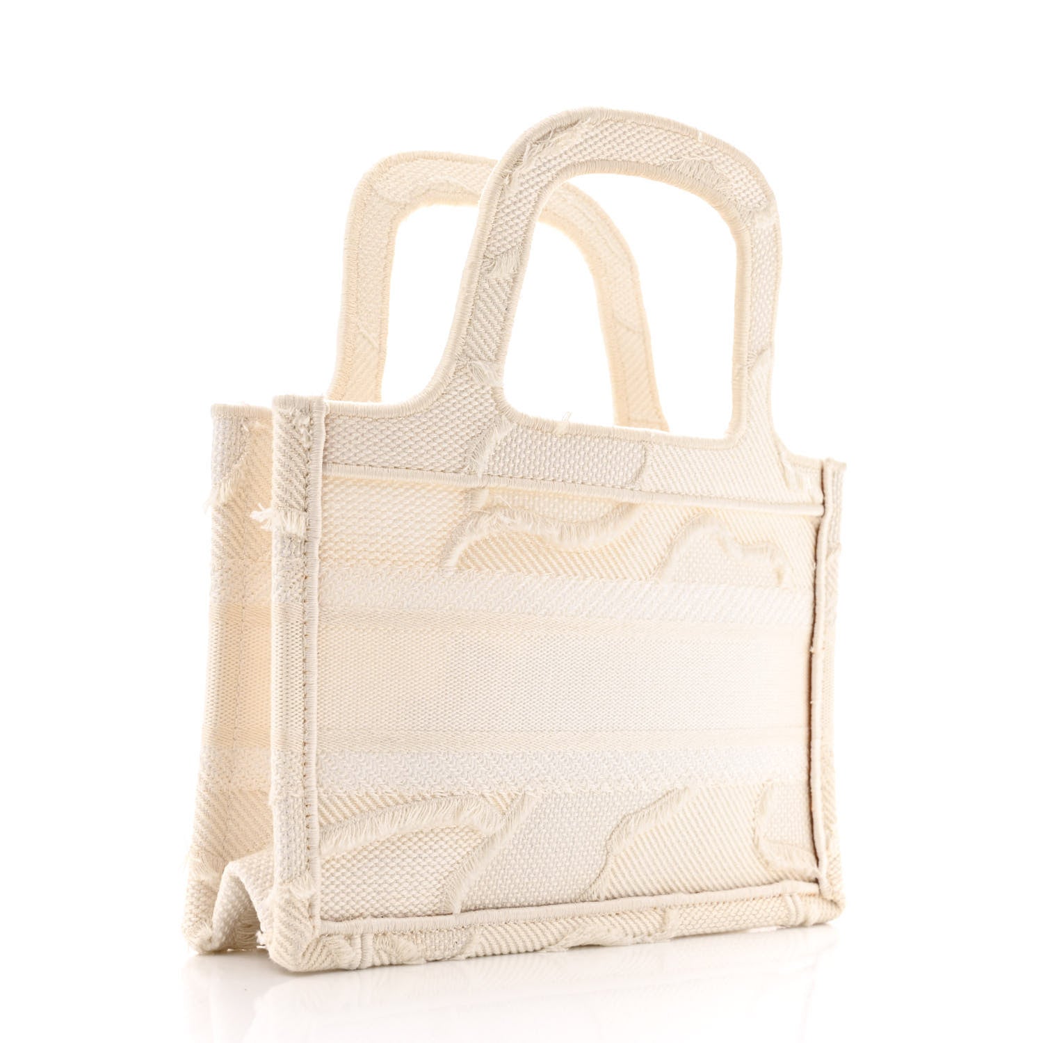 Christian Dior Canvas Embroidered Camouflage Mini Book Tote White 3 of 10