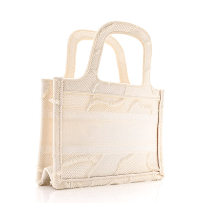 Christian Dior Canvas Embroidered Camouflage Mini Book Tote White 3 of 10