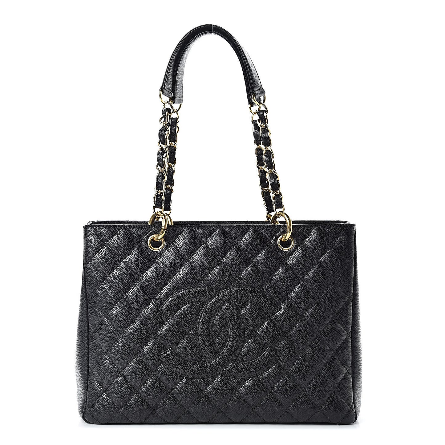 Caviar Quilted Grand Shopping Tote GST Black
