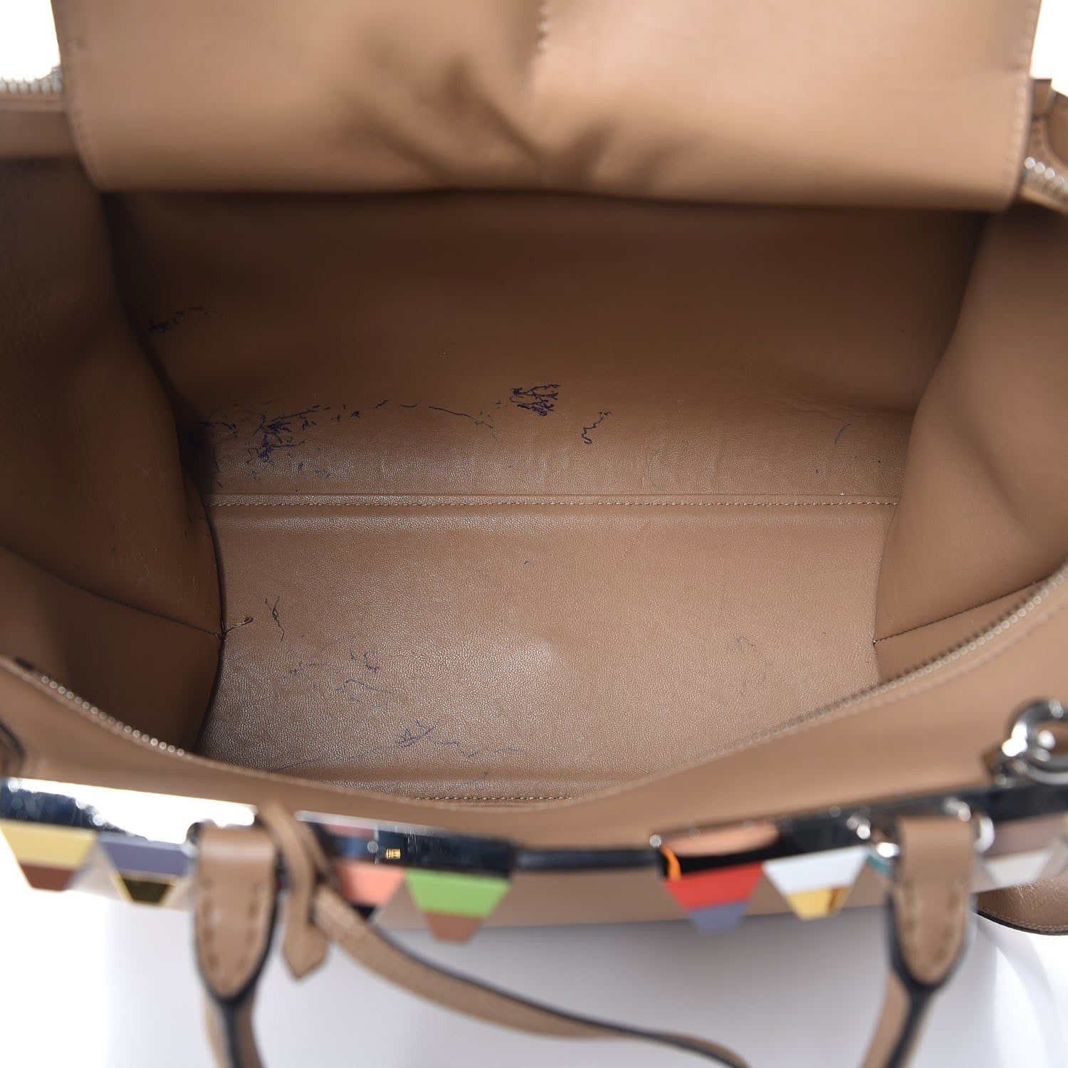 Fendi VItello Dolce Studded Petite 3Jours Tote Cuoio Multicolor 5 of 25
