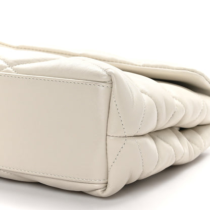 Saint Laurent SAINT LAURENT Lambskin Quilted Sade Puffer Envelope Clutch White 9 of 9