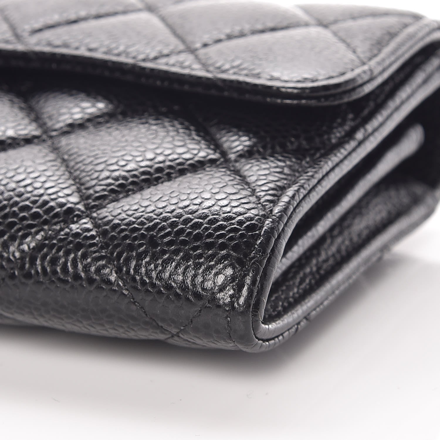 Chanel Caviar Quilted Large Gusset Flap Wallet Black 5 of 8