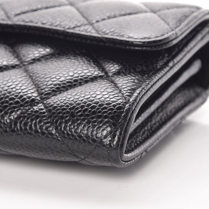 Chanel Caviar Quilted Large Gusset Flap Wallet Black 5 of 8