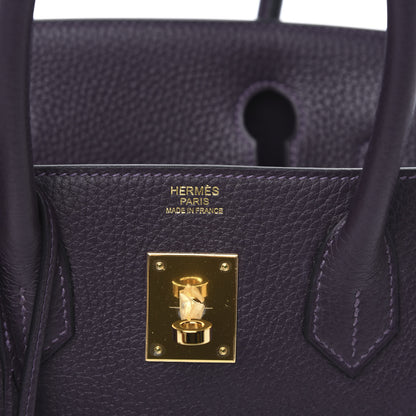 Hermes Taurillon Clemence Birkin 30 Raisin 6 of 10
