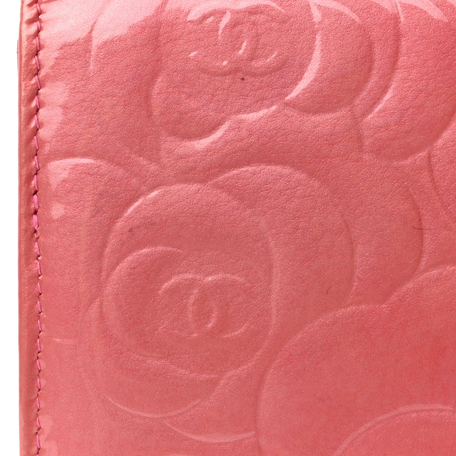 Chanel Patent Camellia Embossed Wallet on Chain WOC Rose 23 of 24
