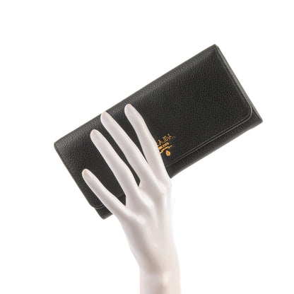 Prada Vitello Phenix Continental Flap Wallet Nero Black 2 of 9