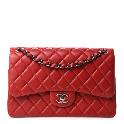 Chanel Lambskin Quilted Jumbo Double Flap Red 1 of 13