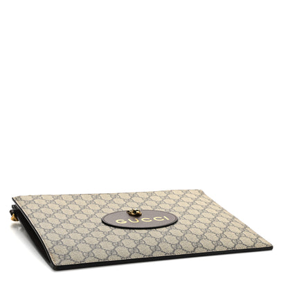 Gucci GG Supreme Monogram Neo Vintage Zip Wristlet Pouch Beige New Acero Crop 4 of 8