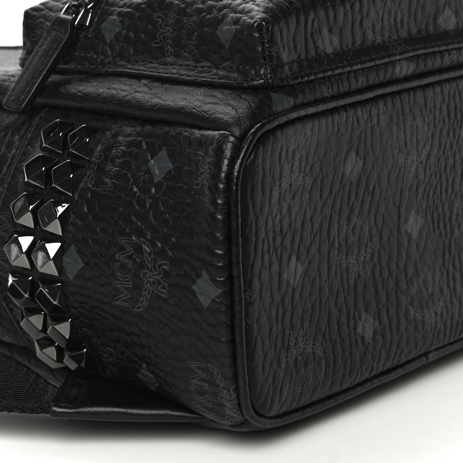 MCM Visetos Side Stud Mini Stark Backpack Black 8 of 10