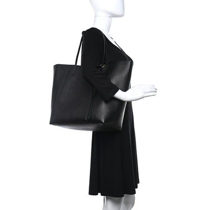 Alexander McQueen Grained Calfskin Skull Open Shopper Tote Black 2 of 9