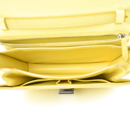 Celine Liege Calfskin Medium Classic Box Flap Bag Fluo Yellow 5 of 13