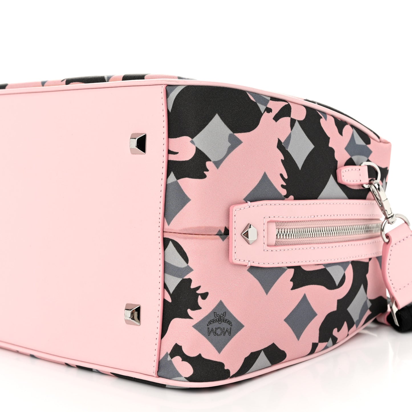 Nylon Camo Top Handle Satchel Pink Blush