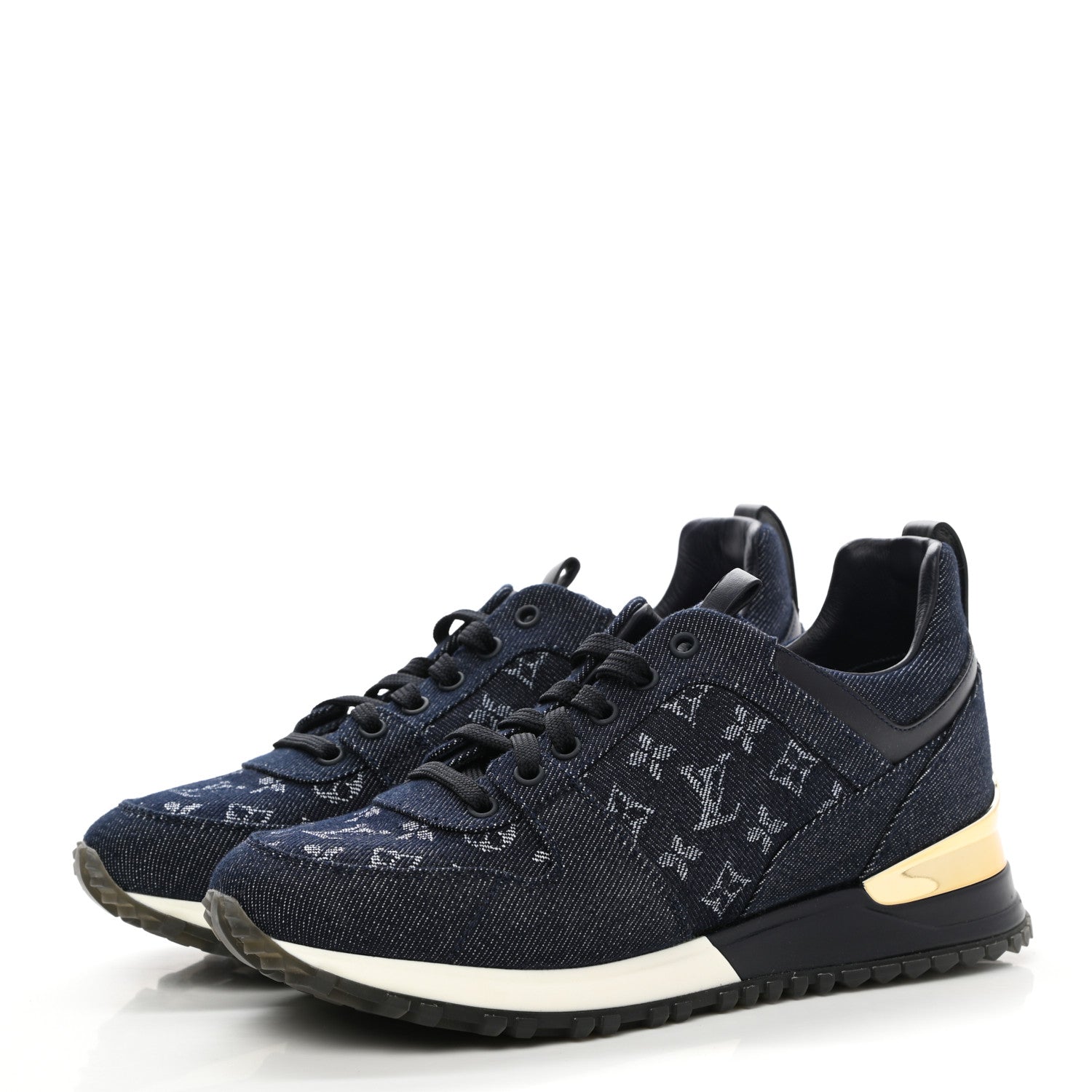 Louis Vuitton Denim Monogram Run Away Sneakers 36 Blue 3 of 10