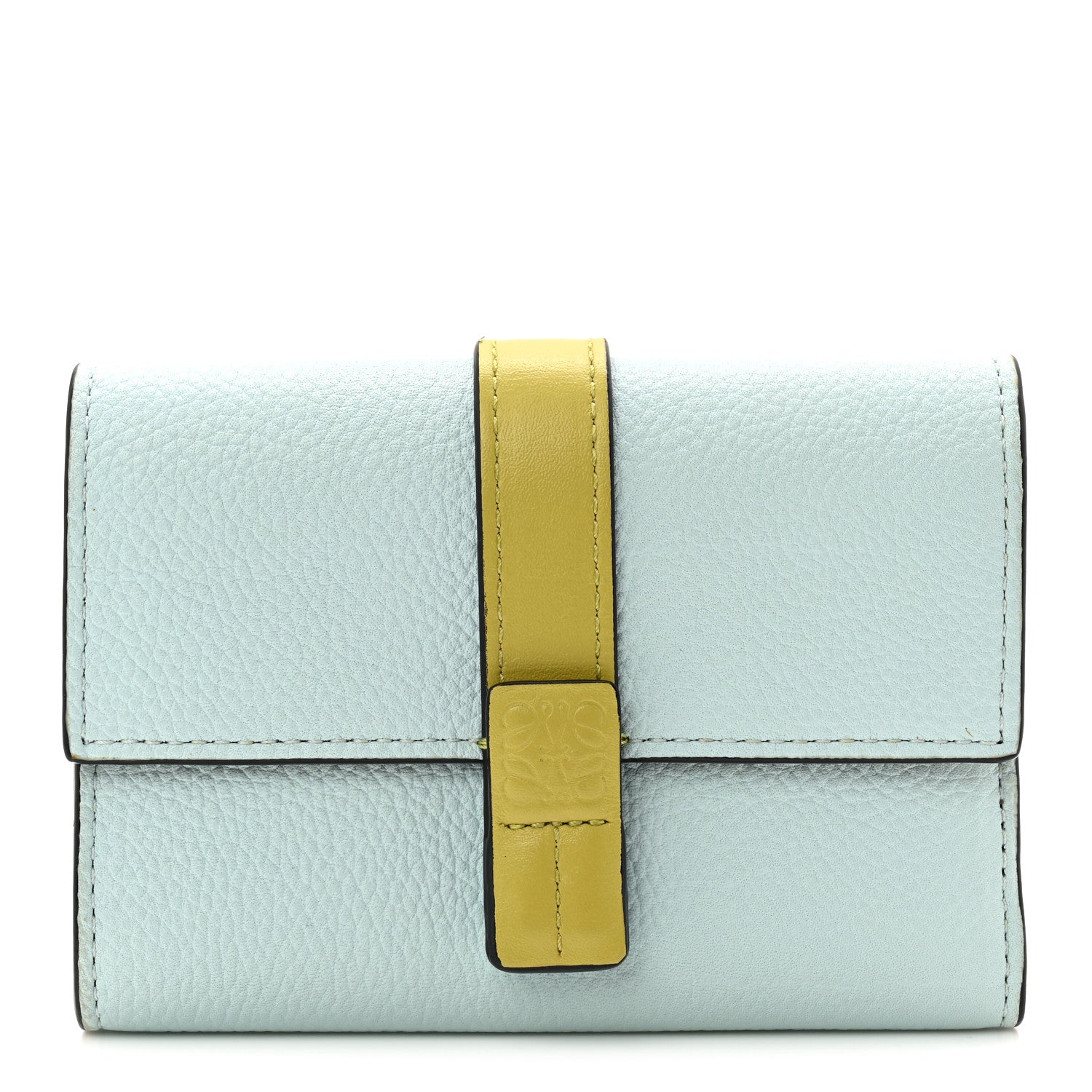 Loewe Grained Calfskin Small Vertical Wallet Iceberg Citronelle 1 of 7