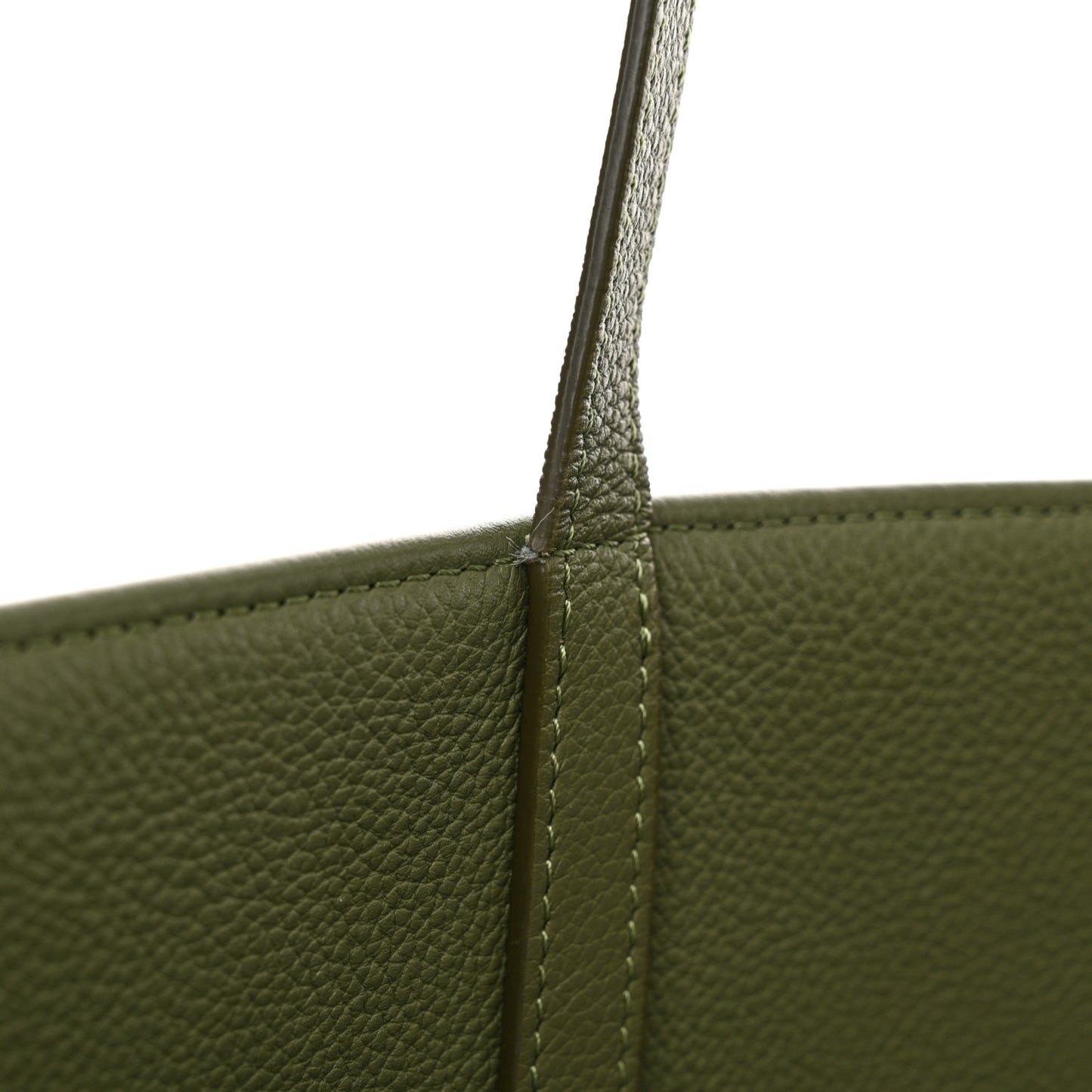 Grained Calfskin Maillon Triomphe Medium Cabas Light Khaki