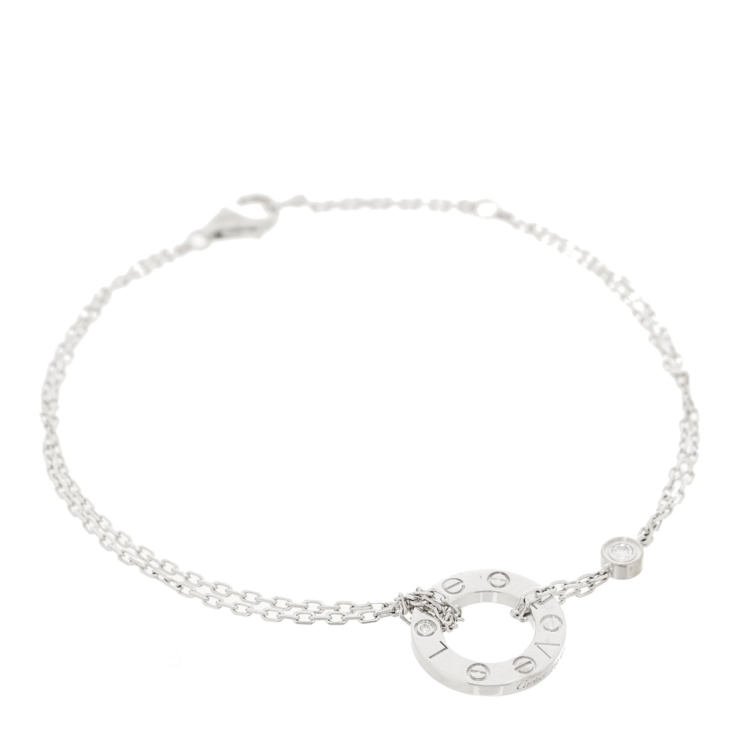 Cartier 18K White Gold Diamond LOVE Bracelet 1 of 4