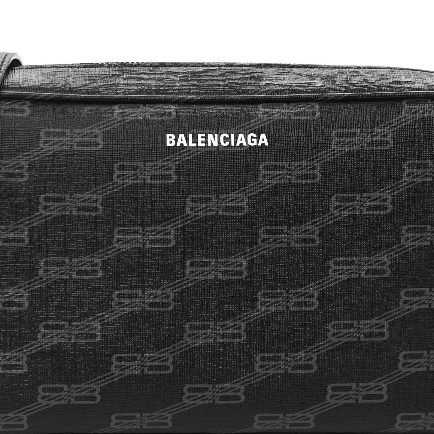 Coated Canvas BB Monogram Medium Signature Camera Bag Black Grey