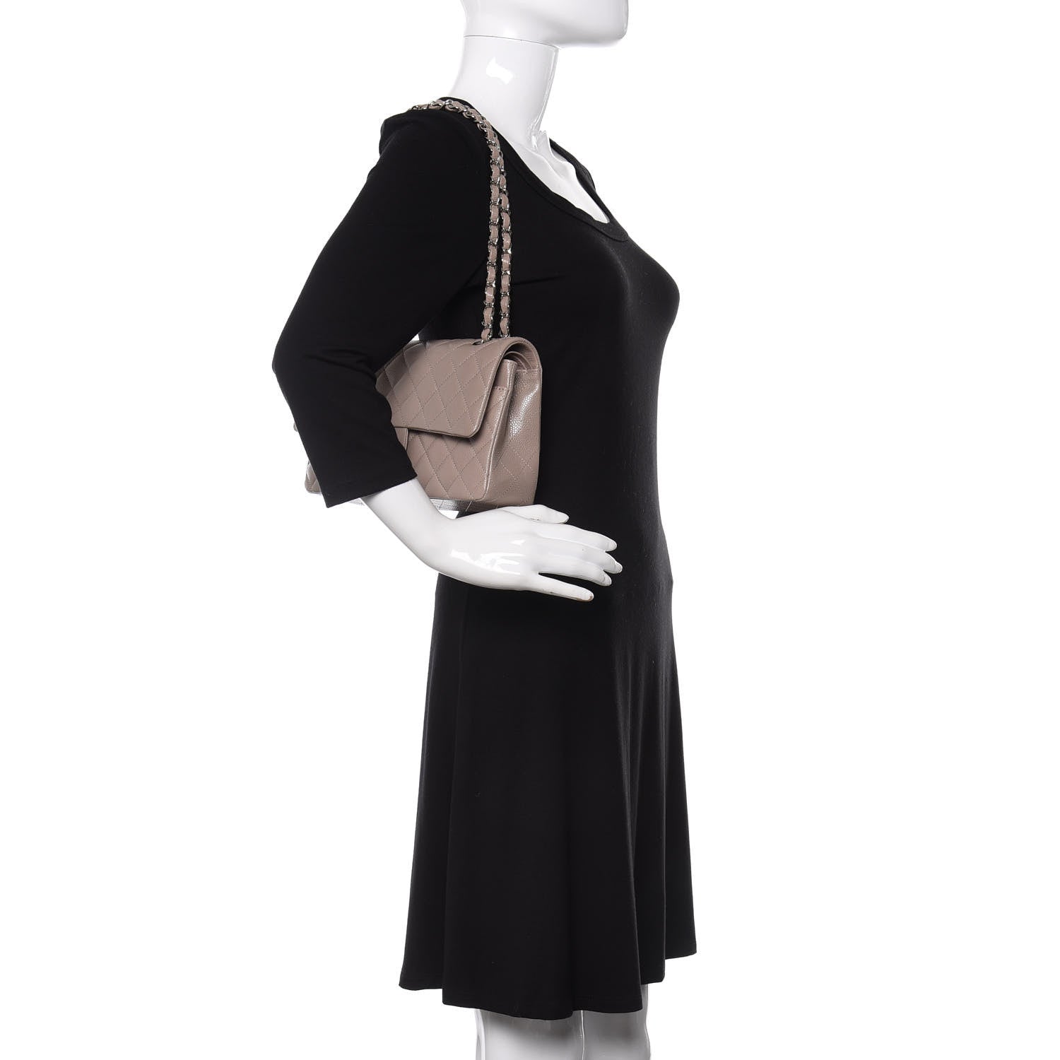 Chanel Caviar Quilted Medium Double Flap Beige 2 of 10