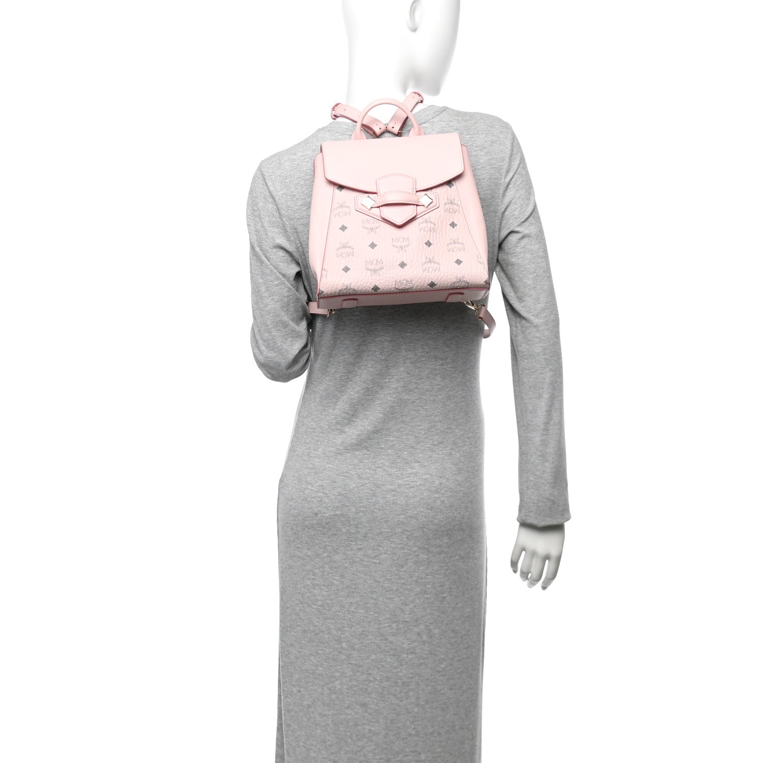 MCM Essential Visetos Original Small Backpack Soft Pink One Size