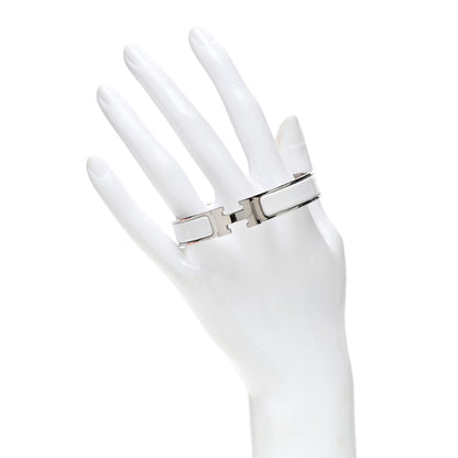 Hermes Enamel Narrow Clic Clac H Bracelet GM White 2 of 5