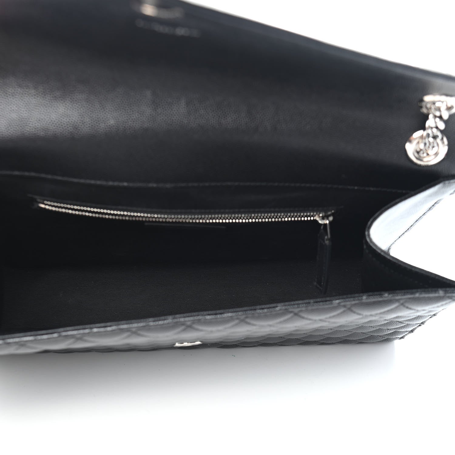 Saint Laurent Grain De Poudre Textured Mixed Matelasse Large Triquilt Monogram Satchel Black 5 of 9