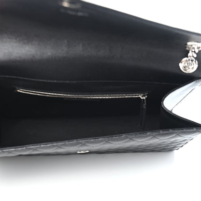 Saint Laurent Grain De Poudre Textured Mixed Matelasse Large Triquilt Monogram Satchel Black 5 of 9