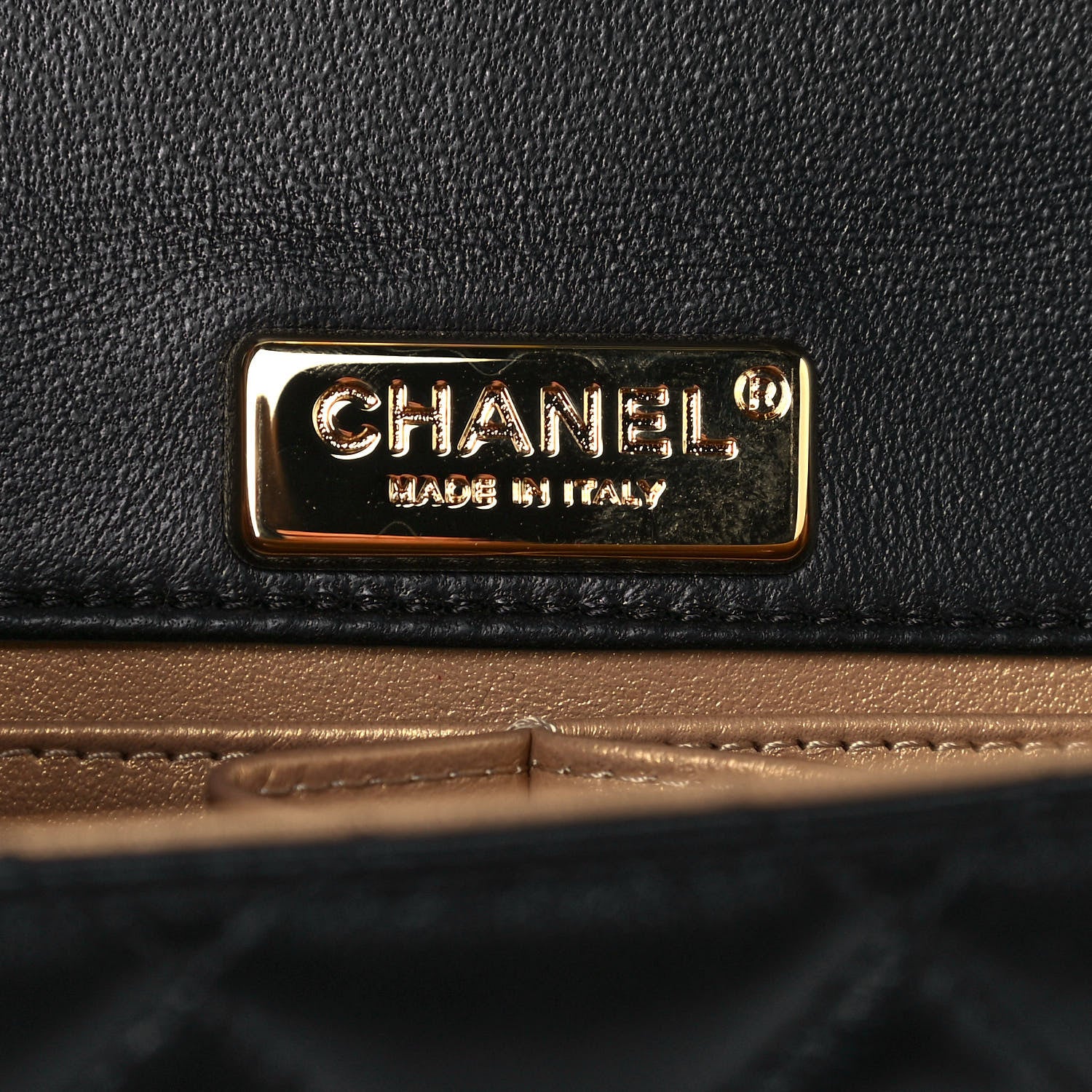 Chanel Lambskin Quilted Mini Golden Plate Flap Black 6 of 13