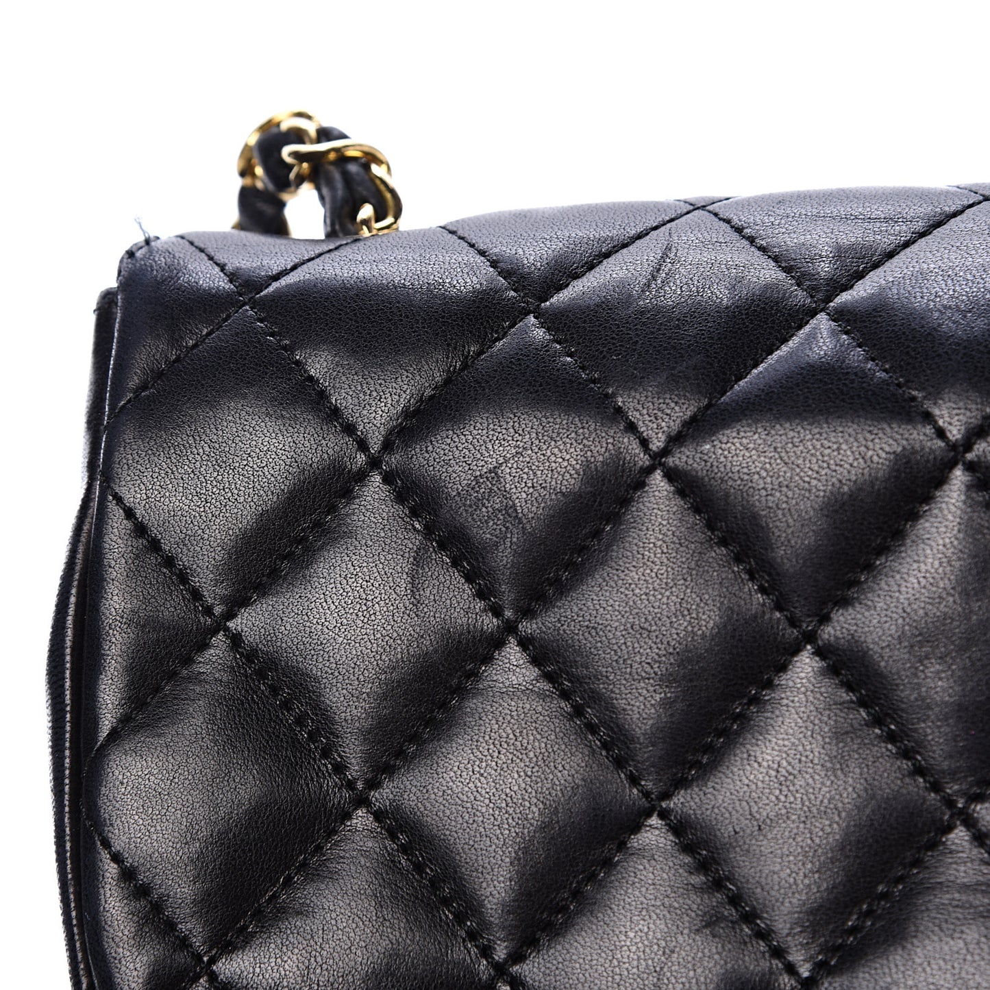 Lambskin Quilted Small Single Flap Black