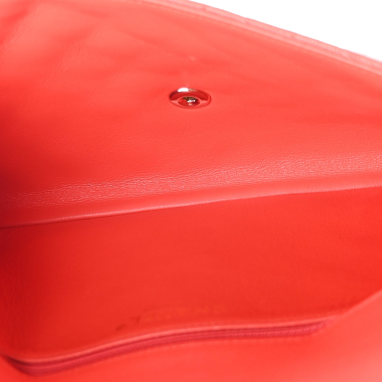Caviar Quilted Flap Clutch Red