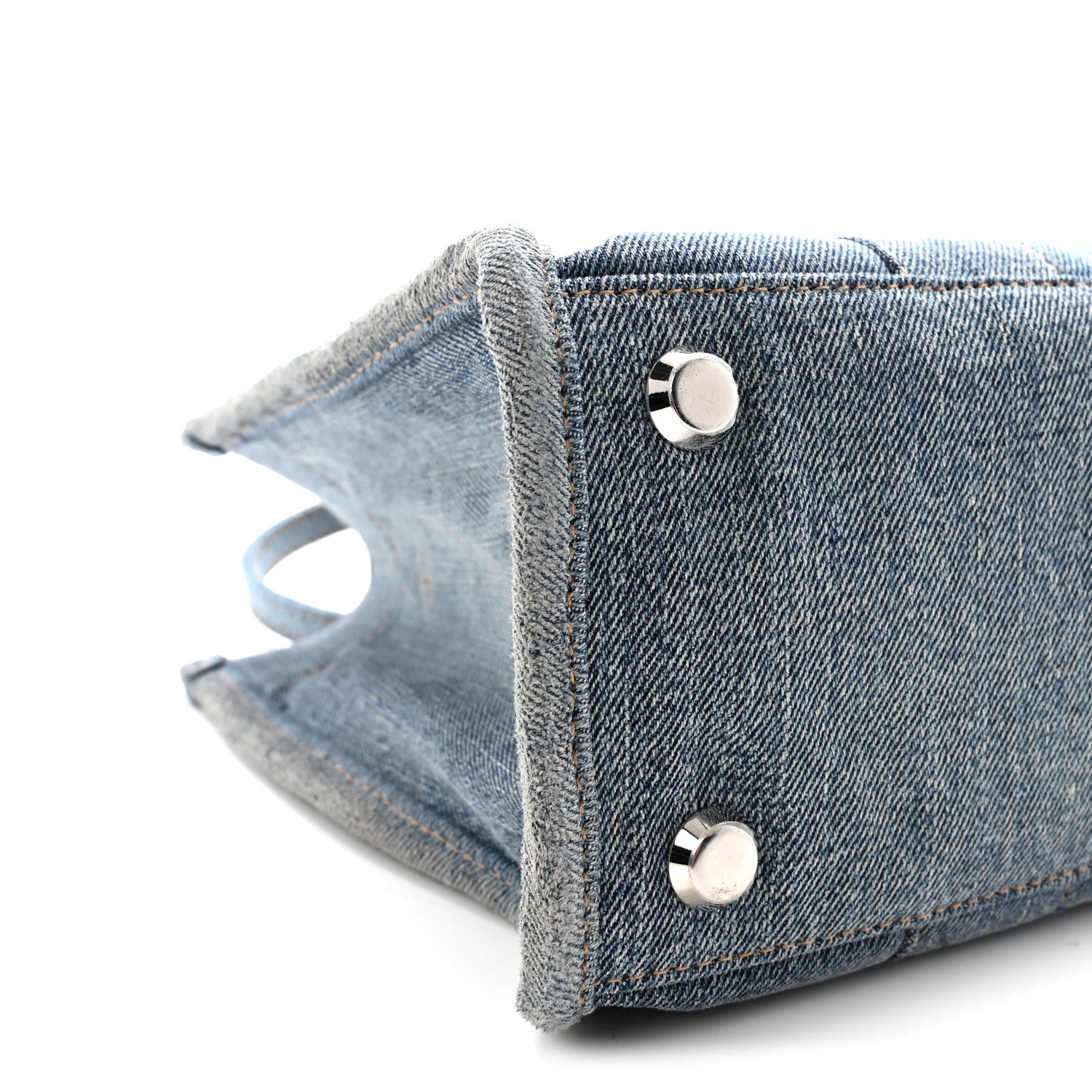 Balenciaga Washed Frayed Denim Logo Small Hardware Tote Blue 8 of 9