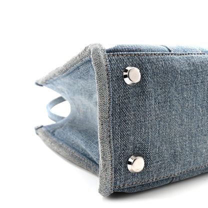 Balenciaga Washed Frayed Denim Logo Small Hardware Tote Blue 8 of 9
