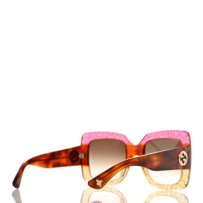 Gucci Square Frame GG0083S Sunglasses Glitter Pink Multi 4 of 8