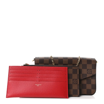 Louis Vuitton Damier Ebene Pochette Felicie Chain Wallet 3 of 15