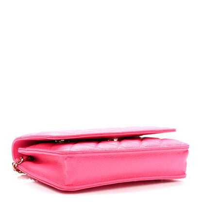 Chanel Caviar Quilted Wallet on Chain WOC Fuchsia 4 of 12