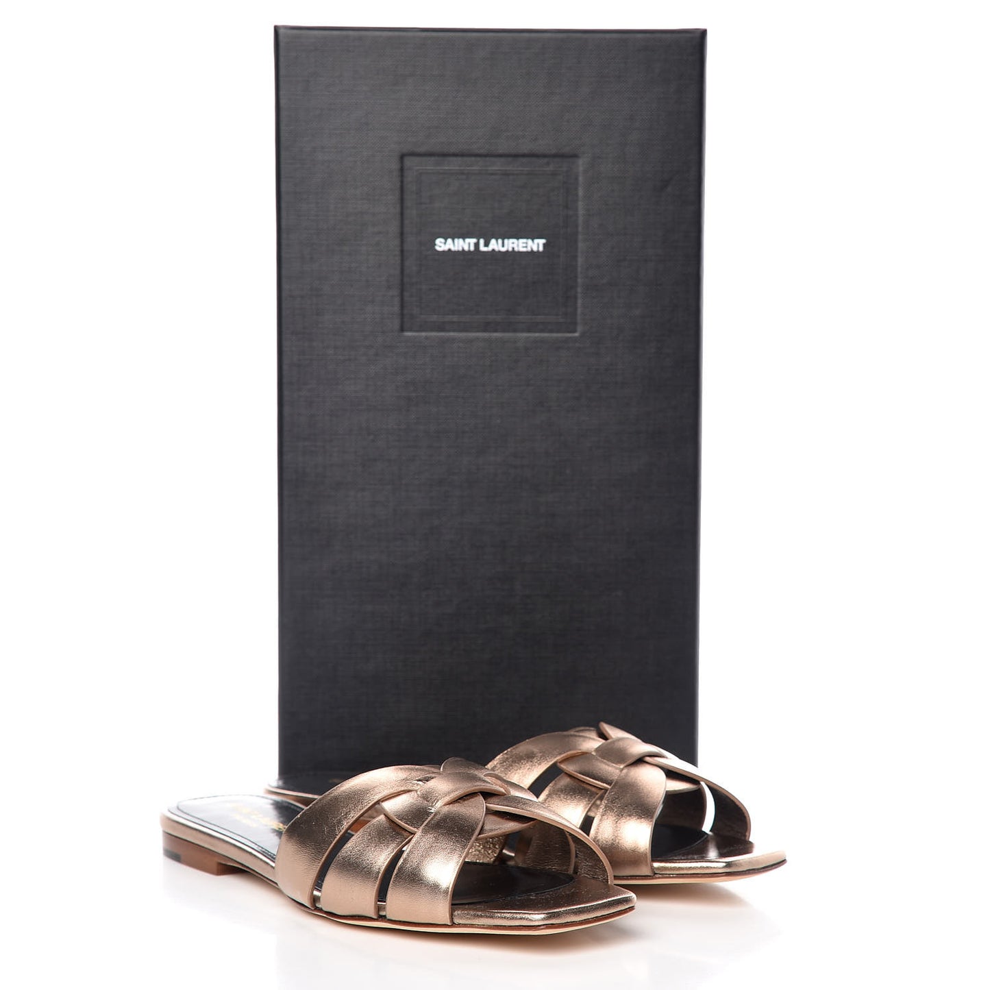 Metallic Lambskin Nu Pied 05 Slide Sandals 36.5 Metal Blush